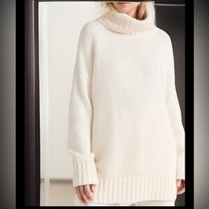 Jenni Kayne Alpaca Ivory Ribbed Turtleneck Sweater Size XXL NEW w/ Tags!